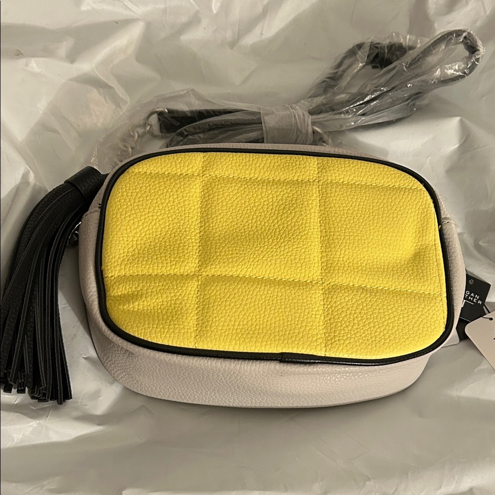 Tahari Yellow and Black Crossbody Bag